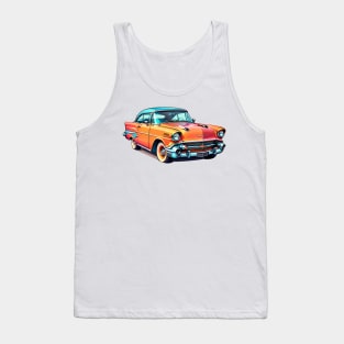 Colored Classic Car Design in Vibrant Vector Style Tank Top